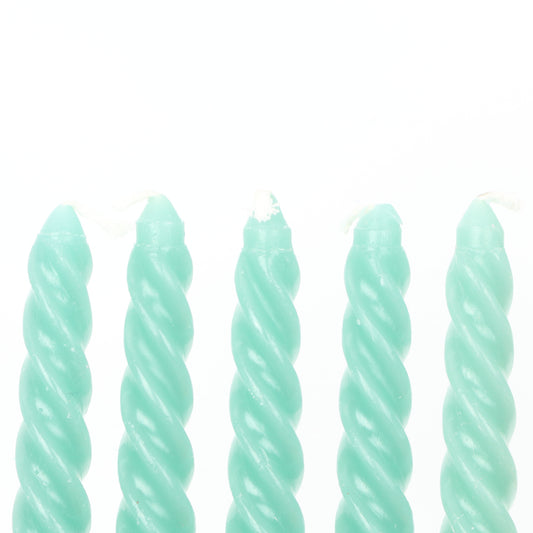 Teal Small Twisted Candle