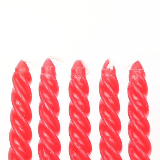 Crimson Small Twisted Candle