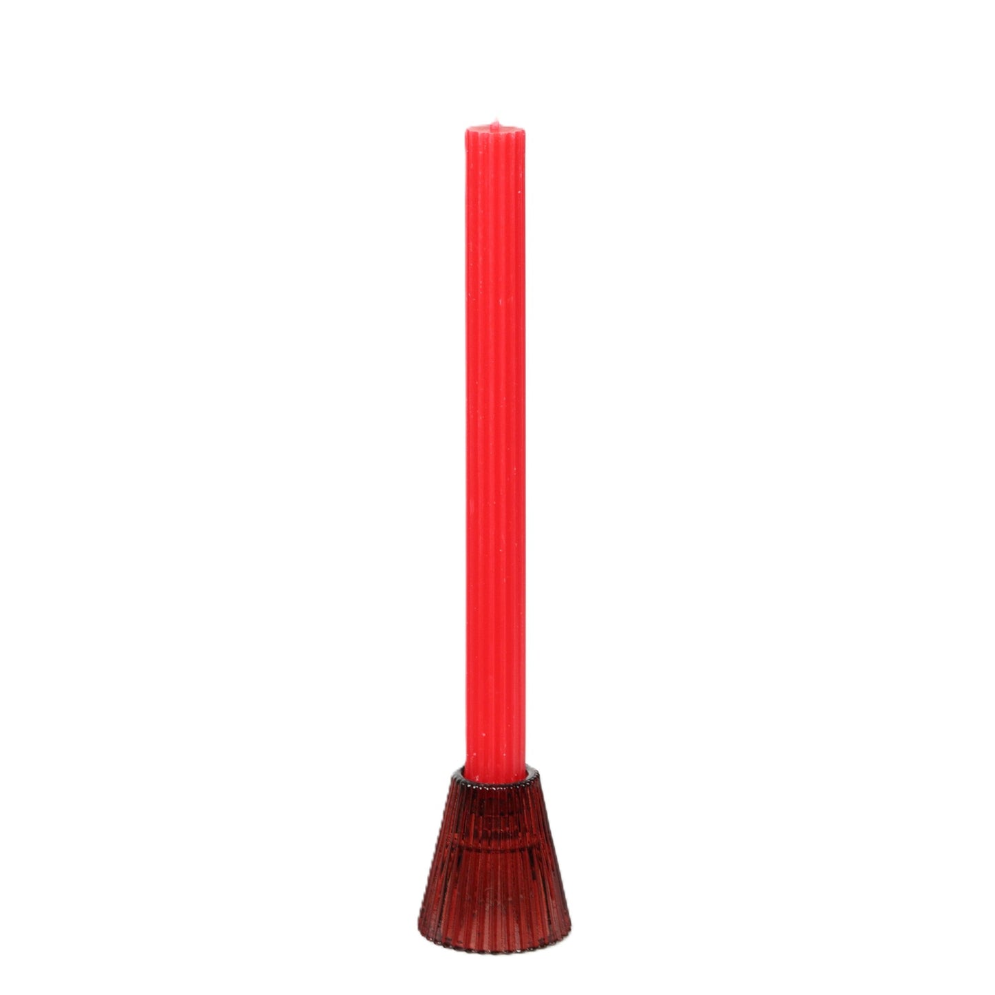 Red Ribbed Candle