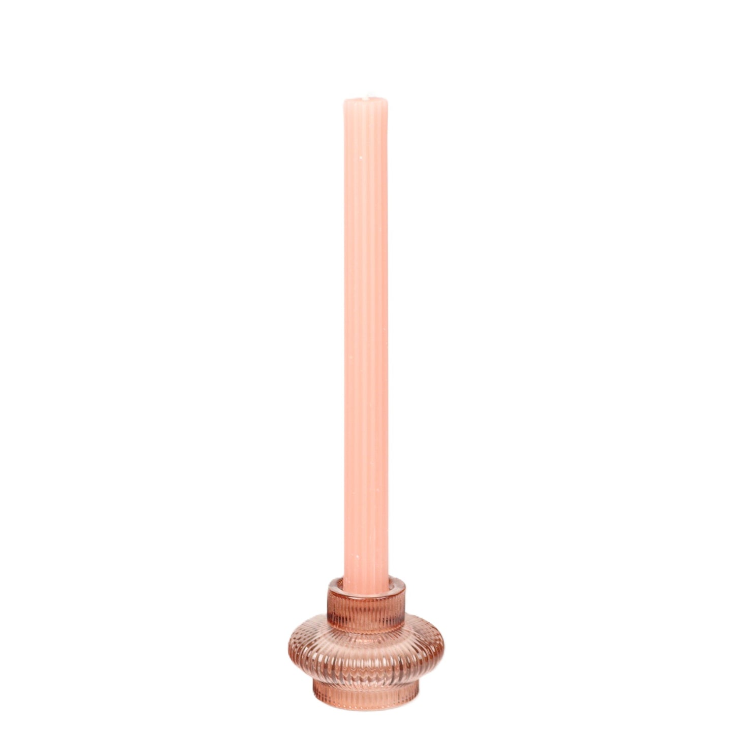 Pink Ribbed Candle