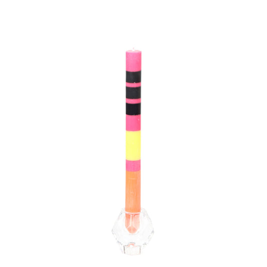 Pink Black Orange Candle