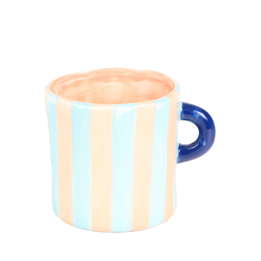 Pink Blue Striped Mug