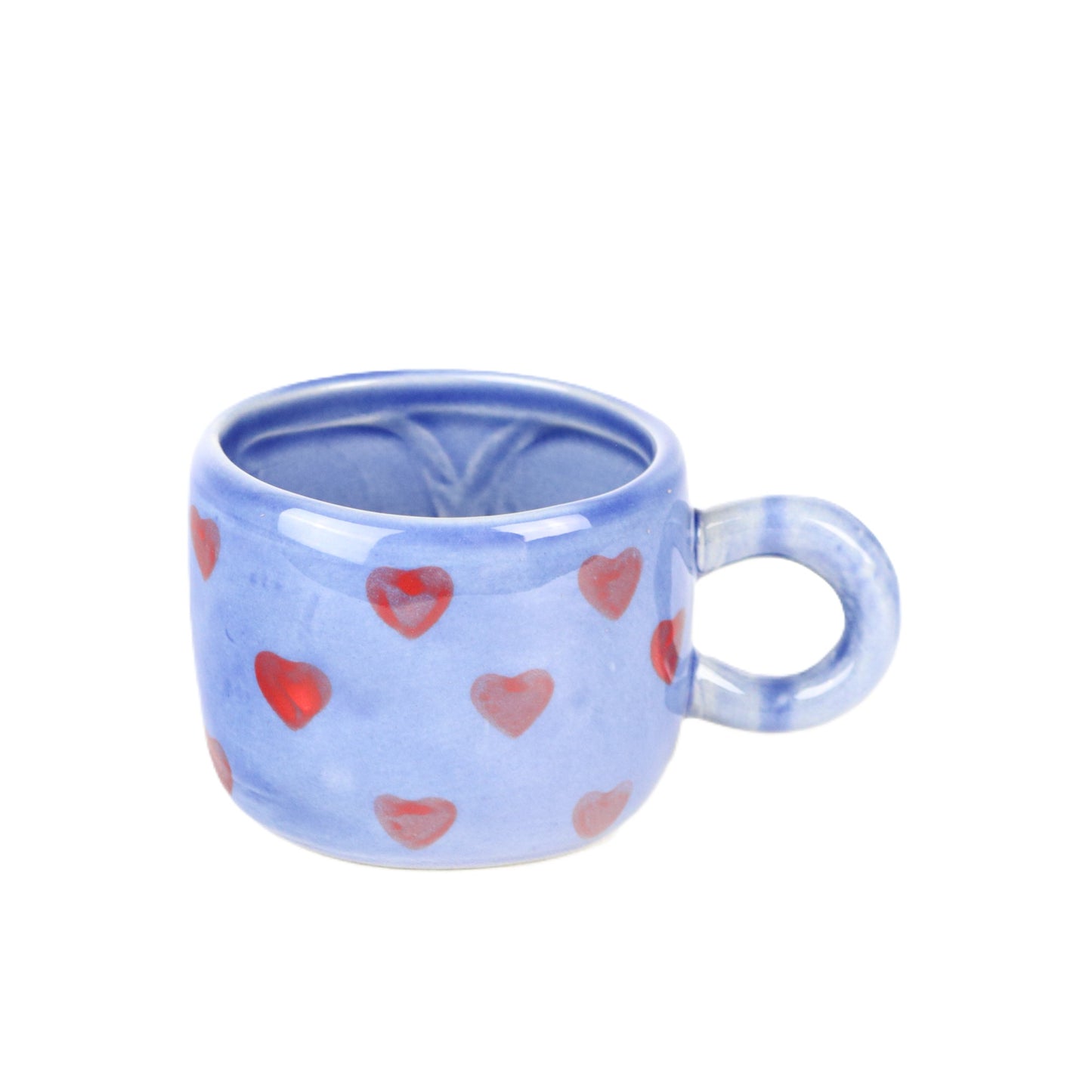 Red Hearted Blue Mug