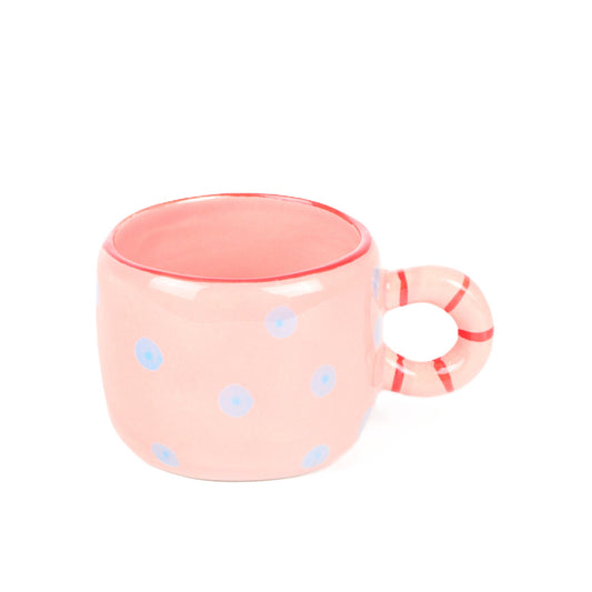 Blue Dotted Pink Mug