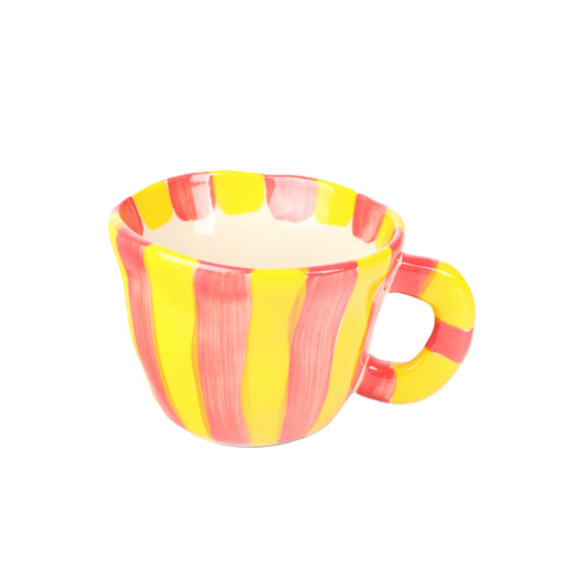 Red Yellow Striped Espresso Mug
