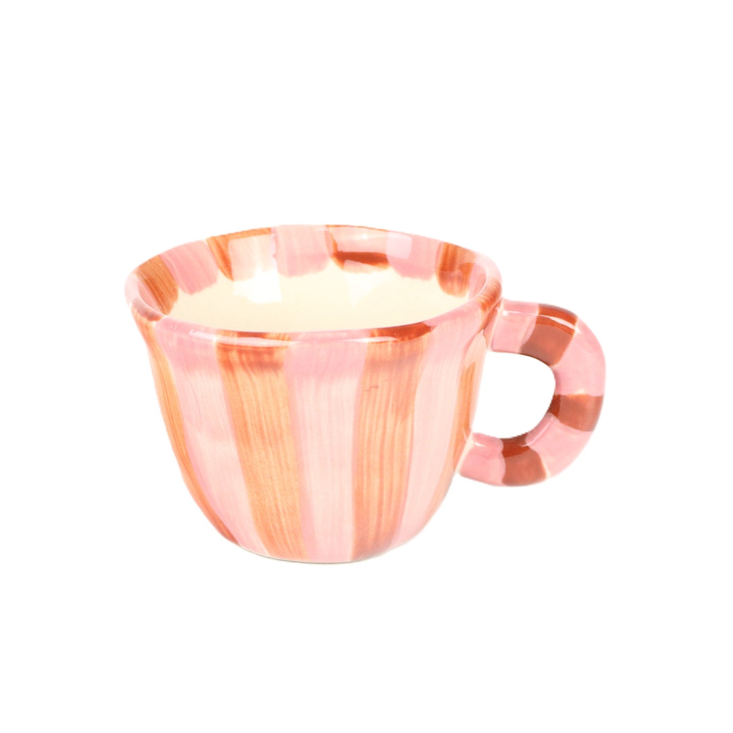 Pink Brown Striped Espresso Mug