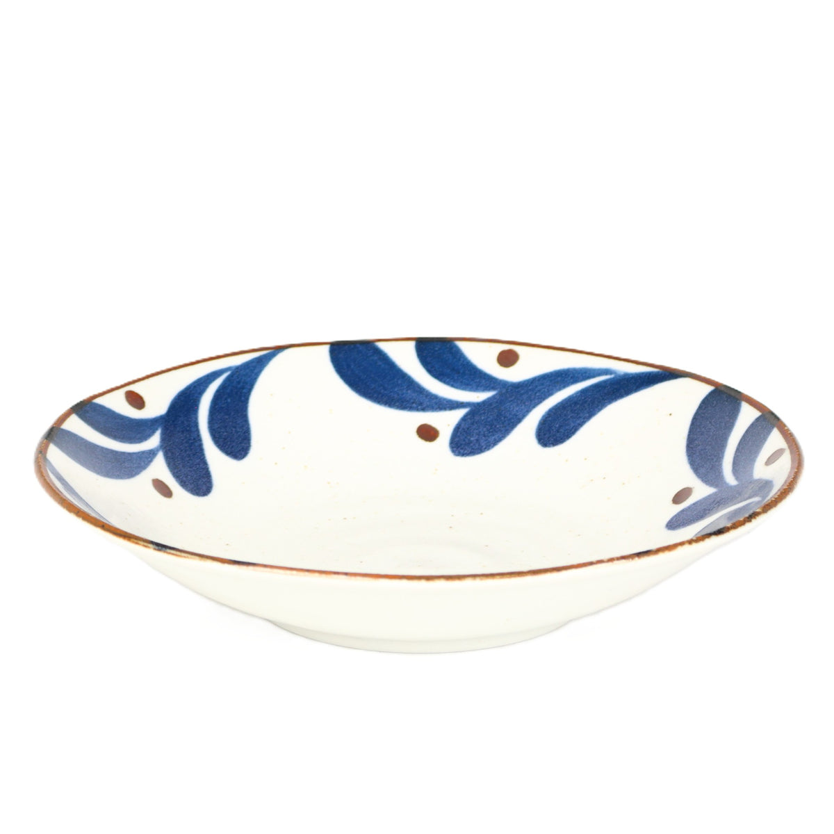 Navy Fronds Plate Large
