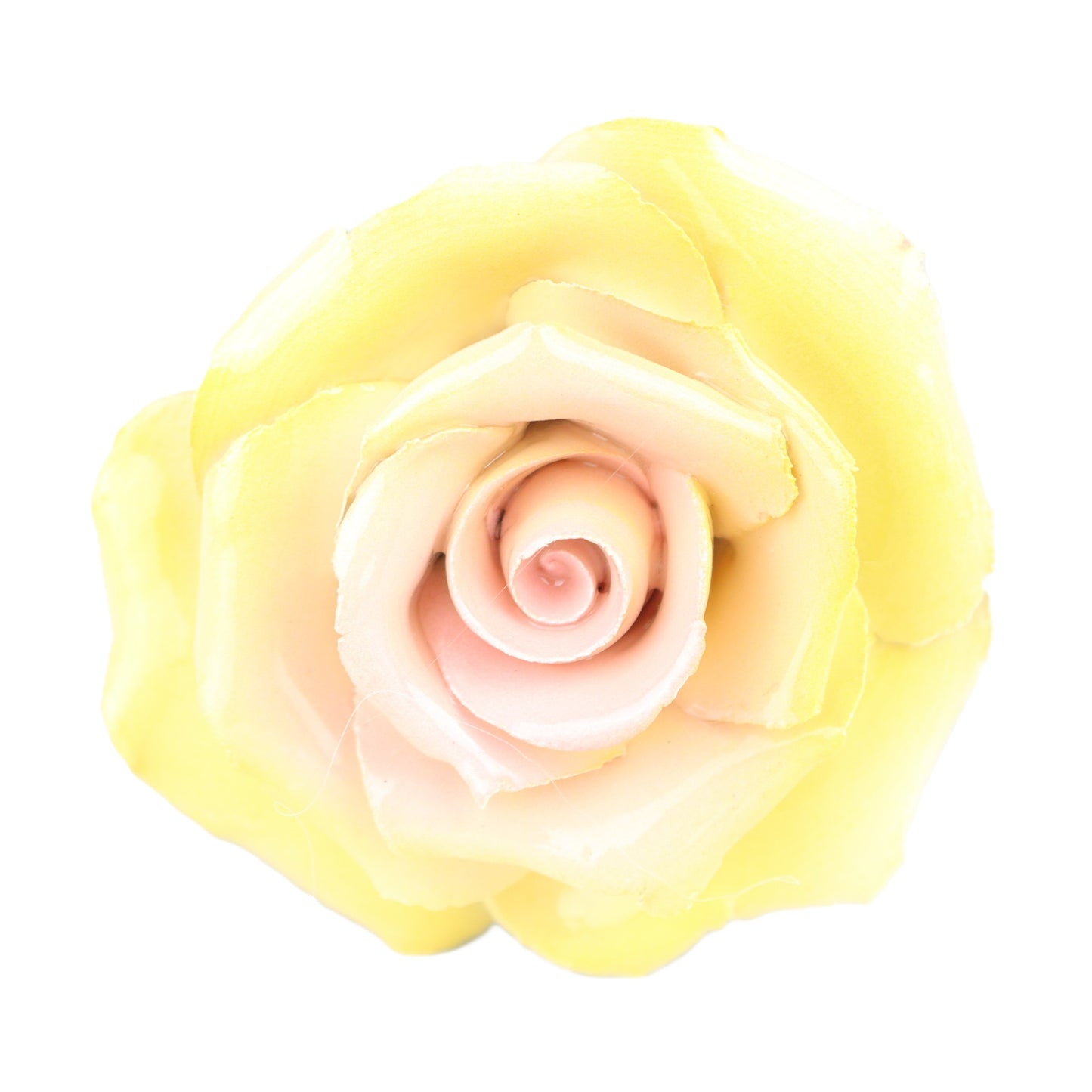 Rosy Lemon Porcelain Rose Stake