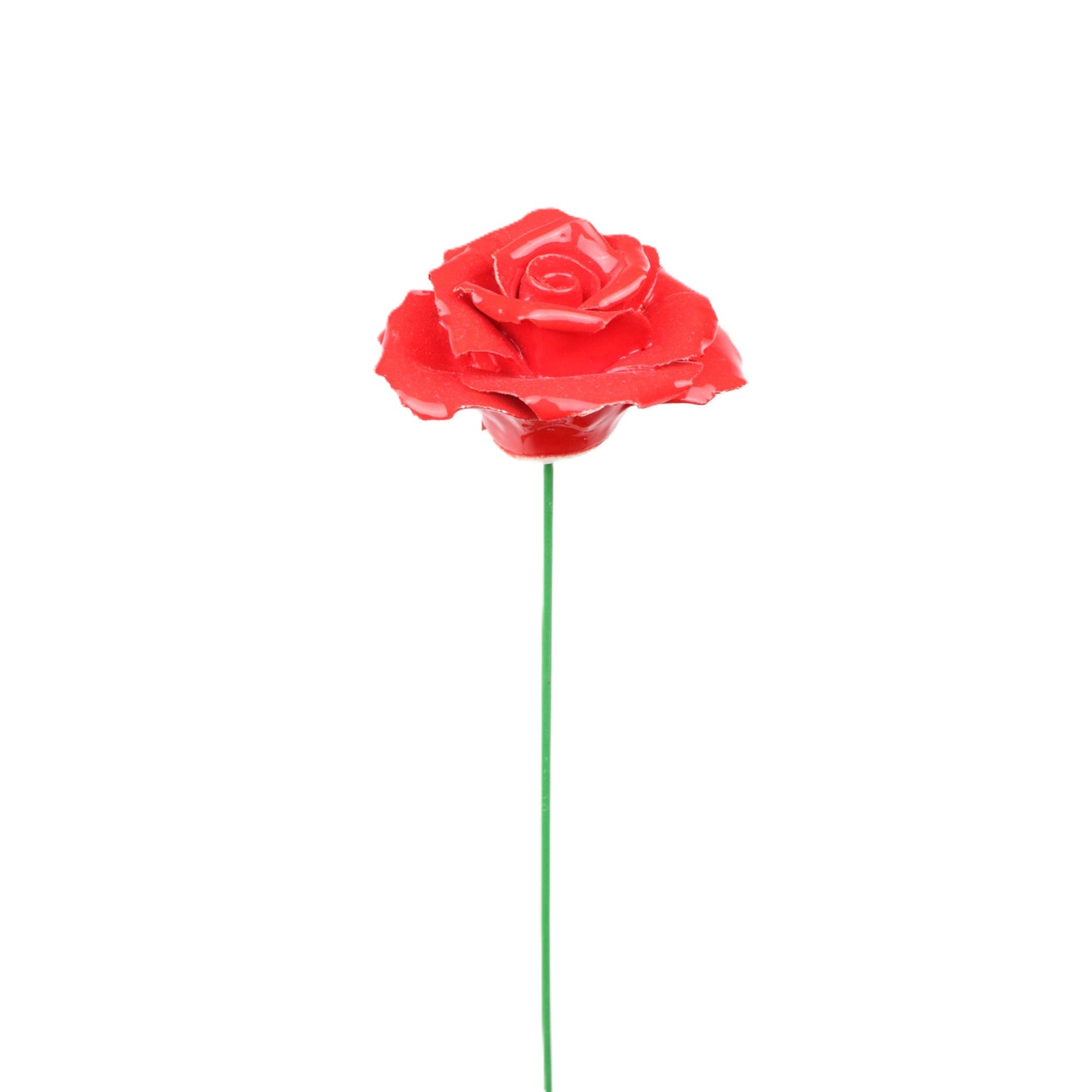 Crimson Porcelain Rose Stake