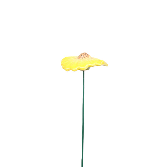 Yellow Terracotta Daisy Stake