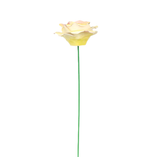 Rosy Lemon Porcelain Rose Stake